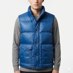 Frostline Men’s Vintage Down Puffer Vest Navy Blue Men’s Small